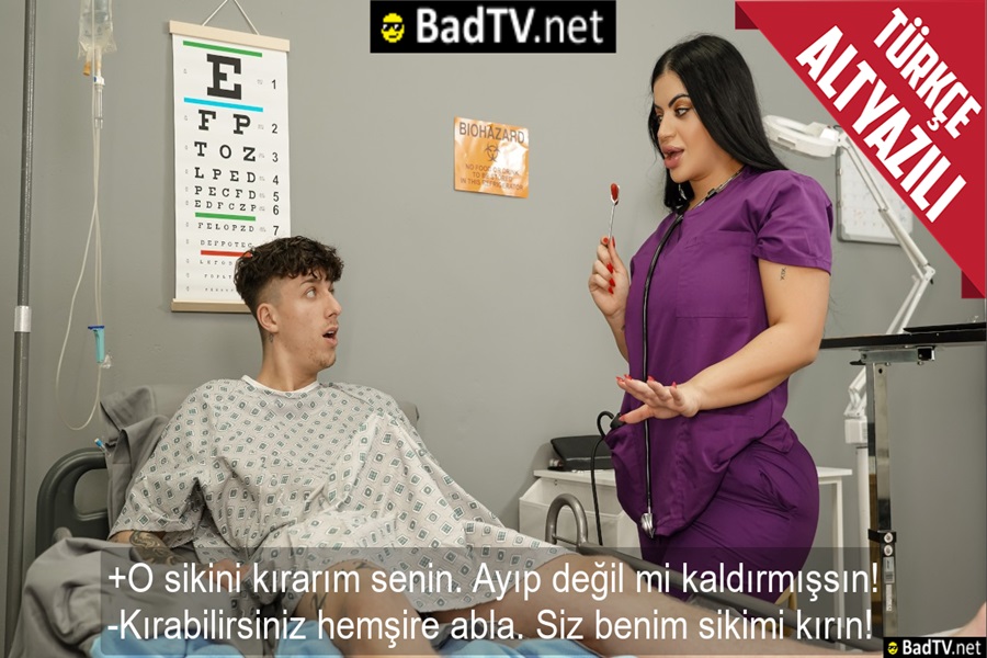 İri Kalçaları Olan Hemşireyi Görünce Ameliyat Önlüğünden Siki Göründü